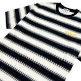 No Hours Full Circle Off White Black Striped S/s Shirt