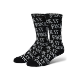 HUF Fuck It Old Style Black Crew Sock