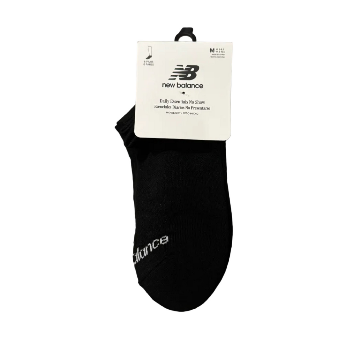 New Balance No Show Black 6 Pack Socks