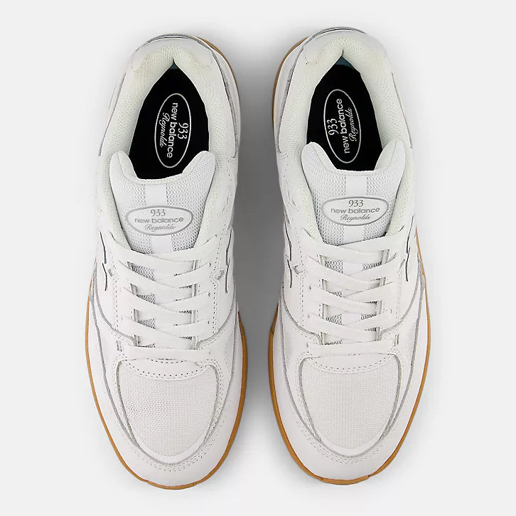 New Balance Numeric Andrew Reynolds 933 White/Gum Skate Shoes (UN933WWB)