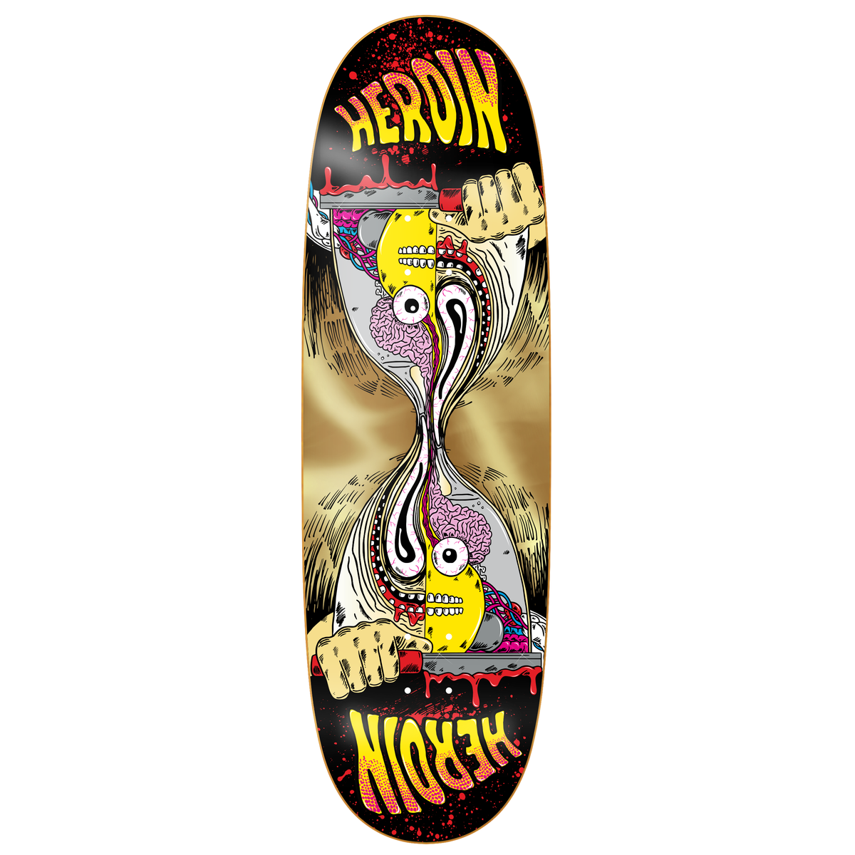 Heroin Skateboards Merged Razoregg Gold 9.75" Skateboard Deck