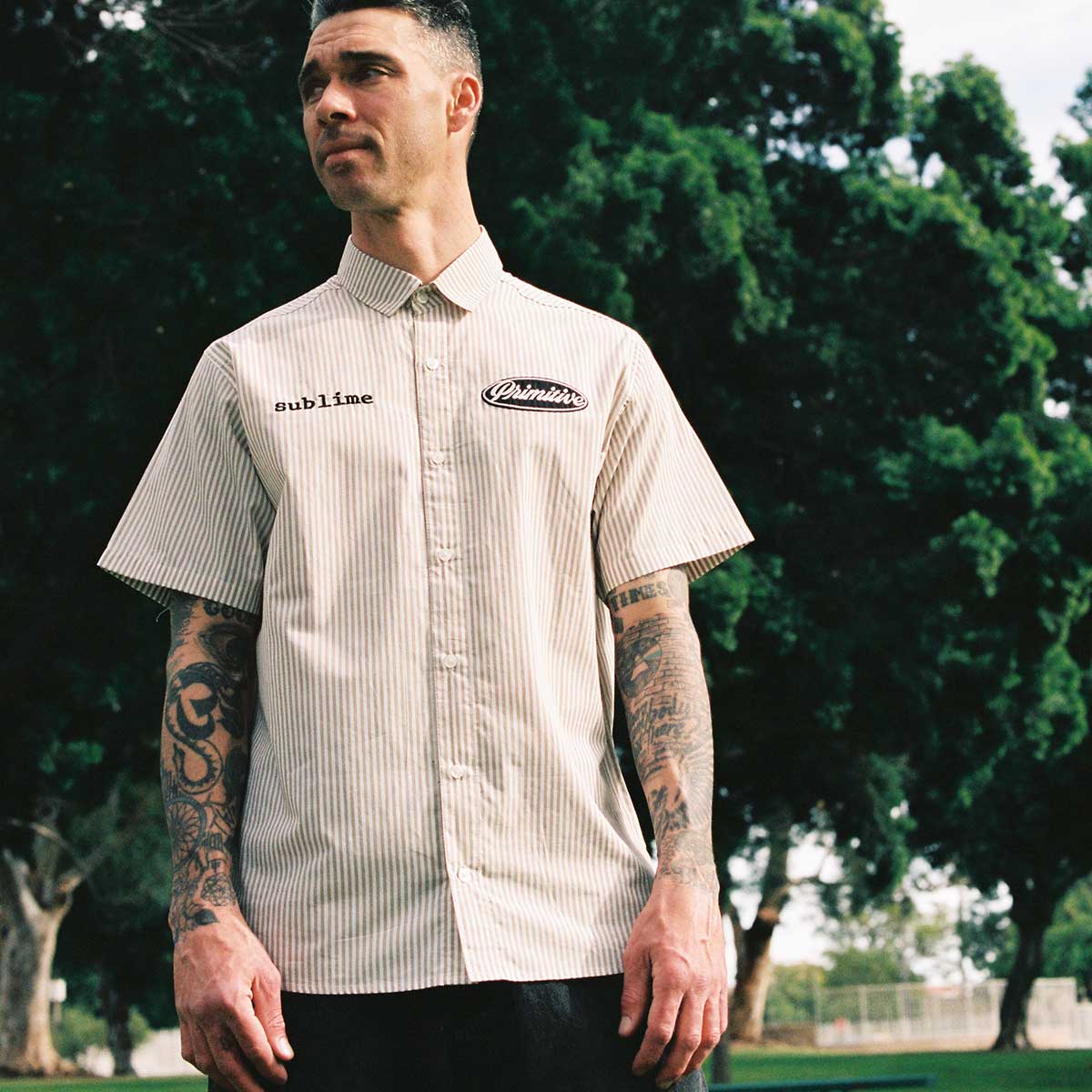 Primitive x Sublime Day Shift Sand Woven Shirt
