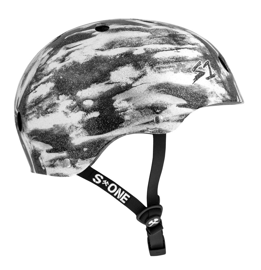S1 Lifer Bomba Black White Glitter Helmet