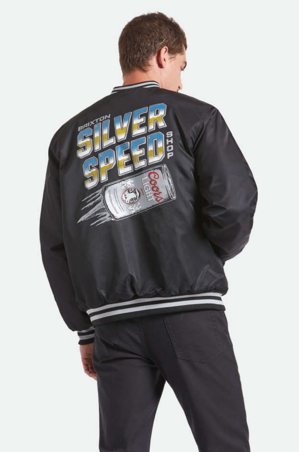 Brixton X Coors Light Silver Speed Shop Black Silver Jacket
