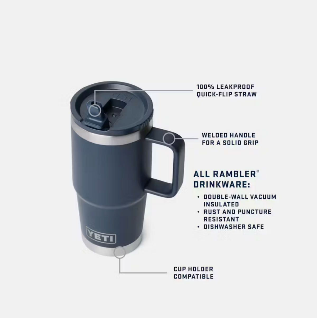 Yeti Rambler 40 oz Straw Travel Mug Rescue Red