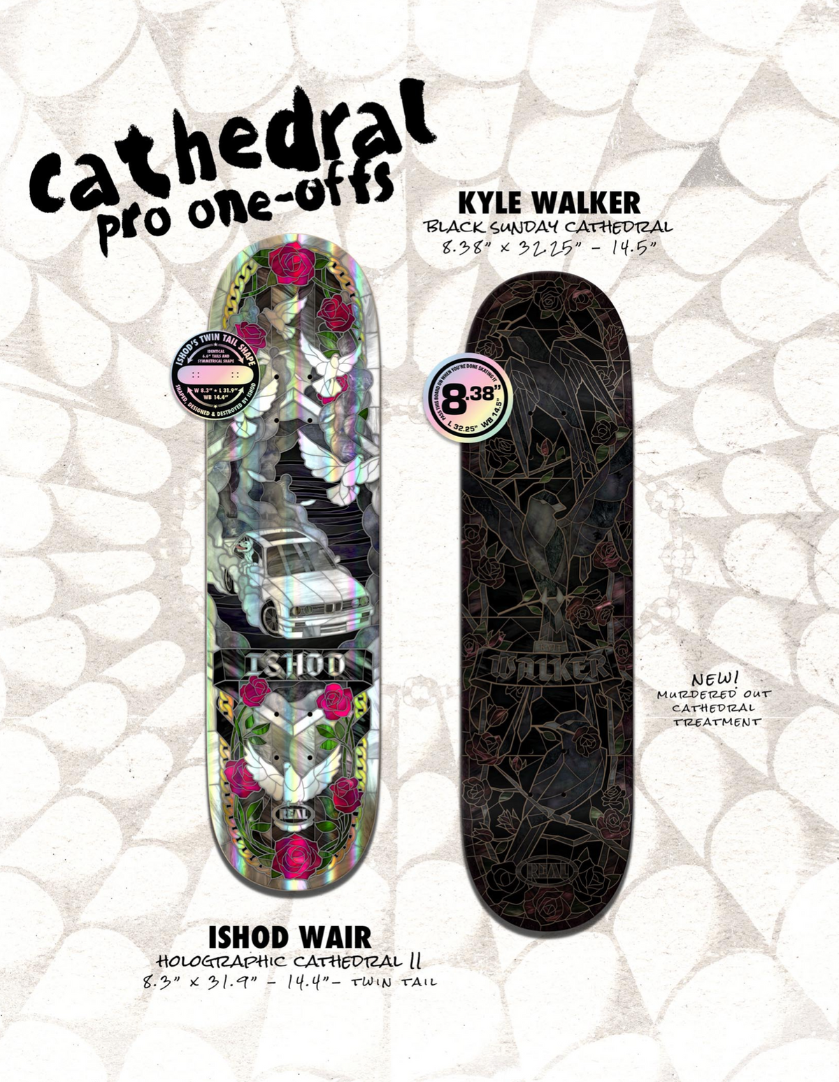 Real Ishod Holo Cath II 8.3" Twin Tail Skateboard Deck