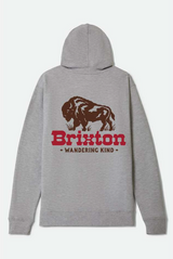 Brixton Drifter Heather Grey Hooded Sweatshirt
