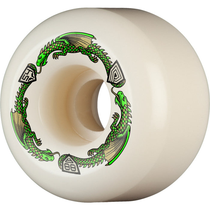Powell Peralta Dragon Formula Green 88A 54mm x 39mm Off White A2 Skateboard Wheels