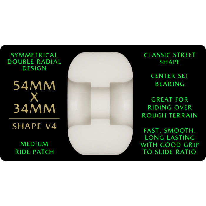Powell Peralta Dragon Formula Green 88A 54mm x 34mm Off White V4 Skateboard Wheels