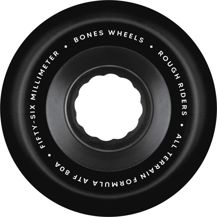 Bones Rough Riders 56mm All-Terrain 80A Black Skateboard Wheels
