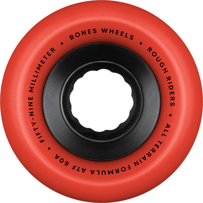 Bones Rough Riders 59mm All-Terrain 80A Red Skateboard Wheels