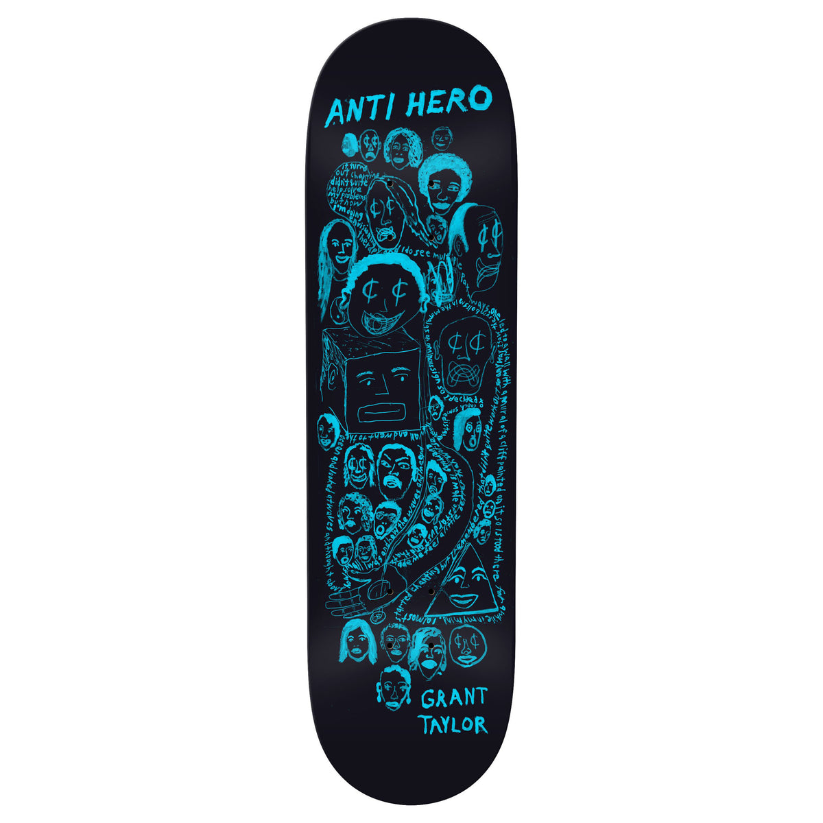 Anti-Hero DBX Grant Expressions 8.38" Black Skateboard Deck
