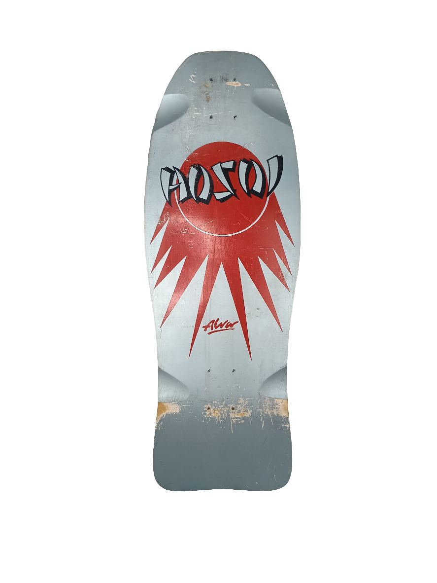 Alva Christian Hosoi Original Rising Sun 1984 Disposable Book Colorway Red/Grey/Black Size 10.38 Original NOS Deck