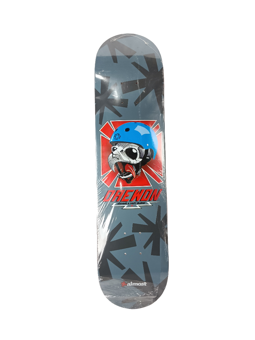 Almost Daewon Song Almost A Vert Skater Grey Red Blue Size 7.75" Vintage NOS Deck