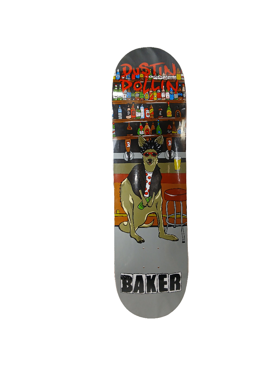 Baker Dustin Dollin Kangaroo Bar Scene Grey Multi Size 8.475" Vintage NOS Deck