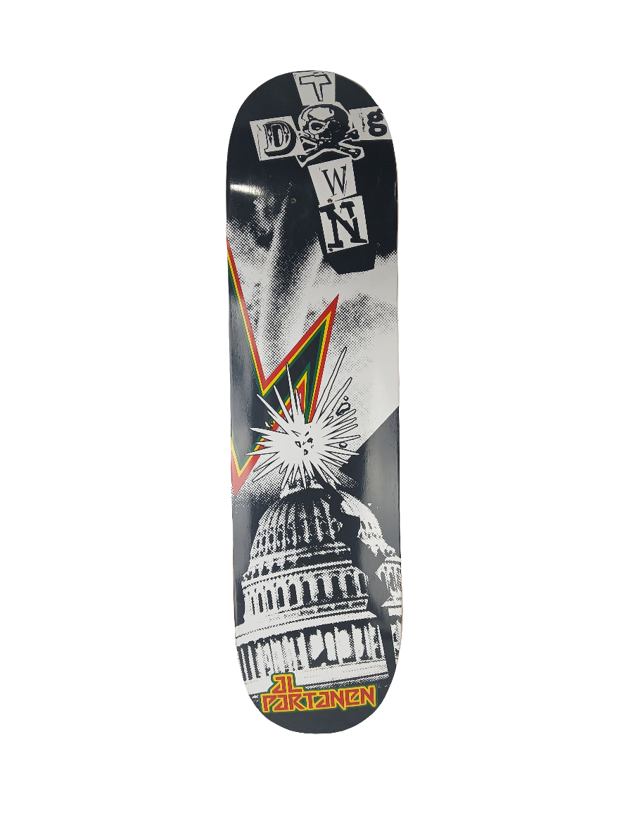 Dog Town Al Partanen Bad Brains Capitol Graphic Black White Rasta Size 7.75" Vintage NOS Deck