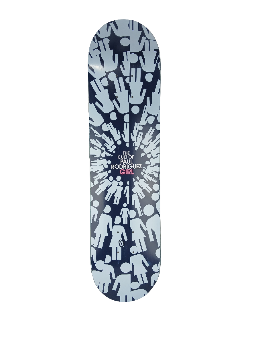 Girl Paul Rodriguez The Cult Of Paul Rodriguez Blue White Pink Size 7.5" Vintage NOS Deck