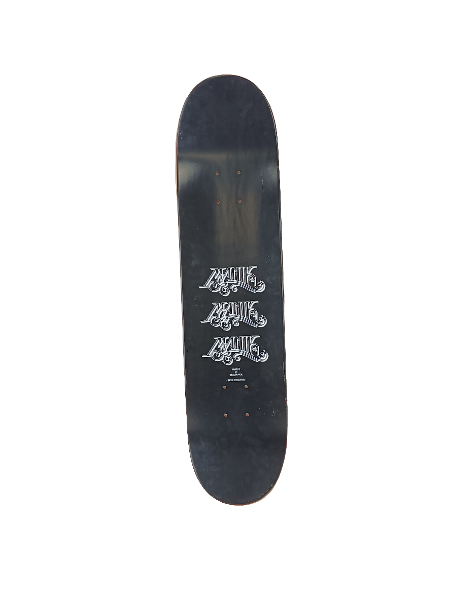Manik Stench Will Ripplle Portrait Teal Black Size 7.75 Skateboard Deck