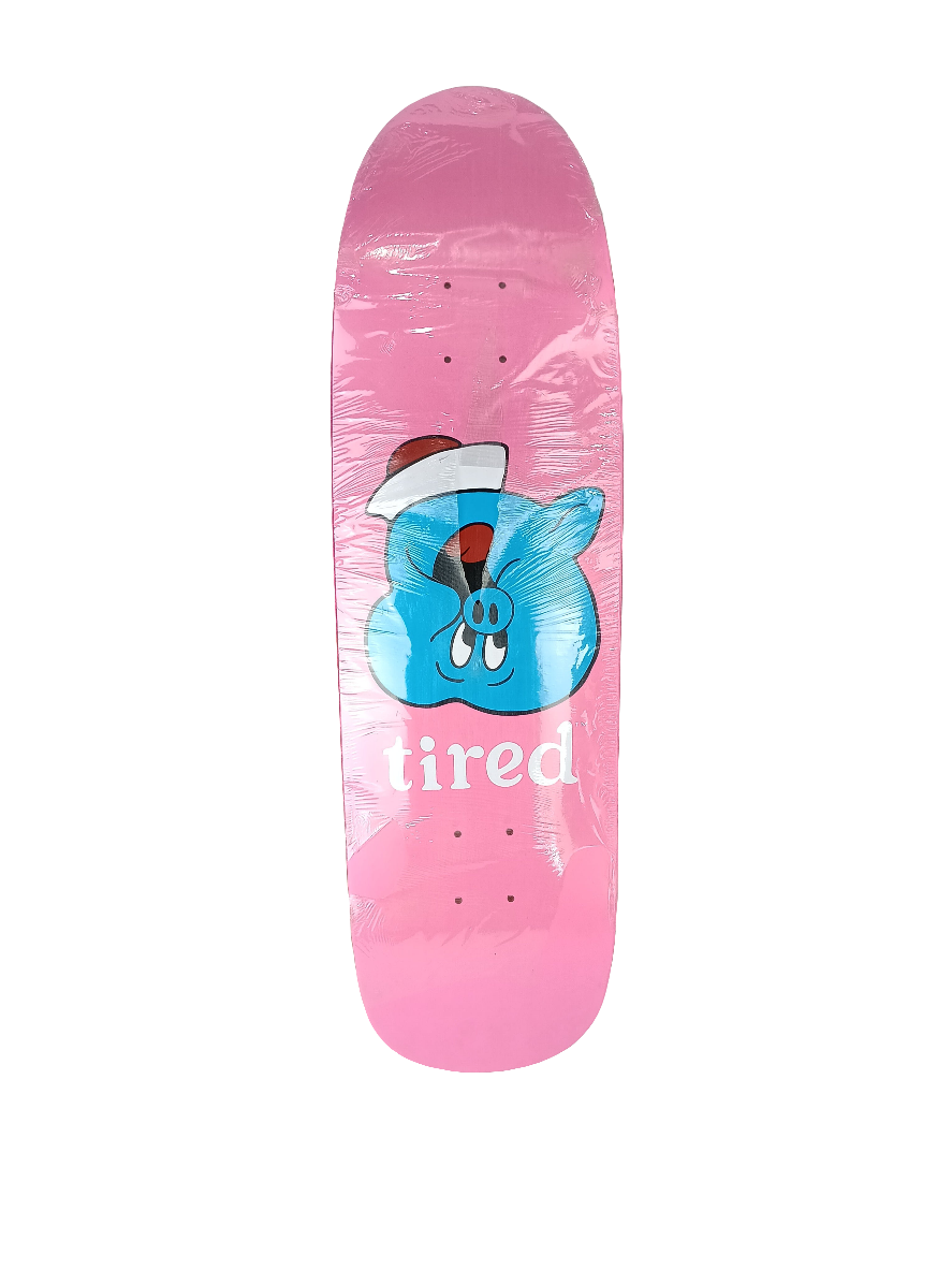 Tired Pig Upside Down Sigar Pink Blue White Size 9.25 X 32" Vintage NOS Deck