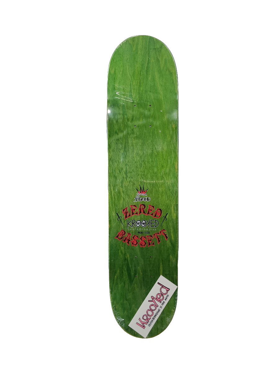 Krooked Zered Bassett Guest Pro Model Dragon Grey BLack Red Size 7.75" Vintage NOS Deck