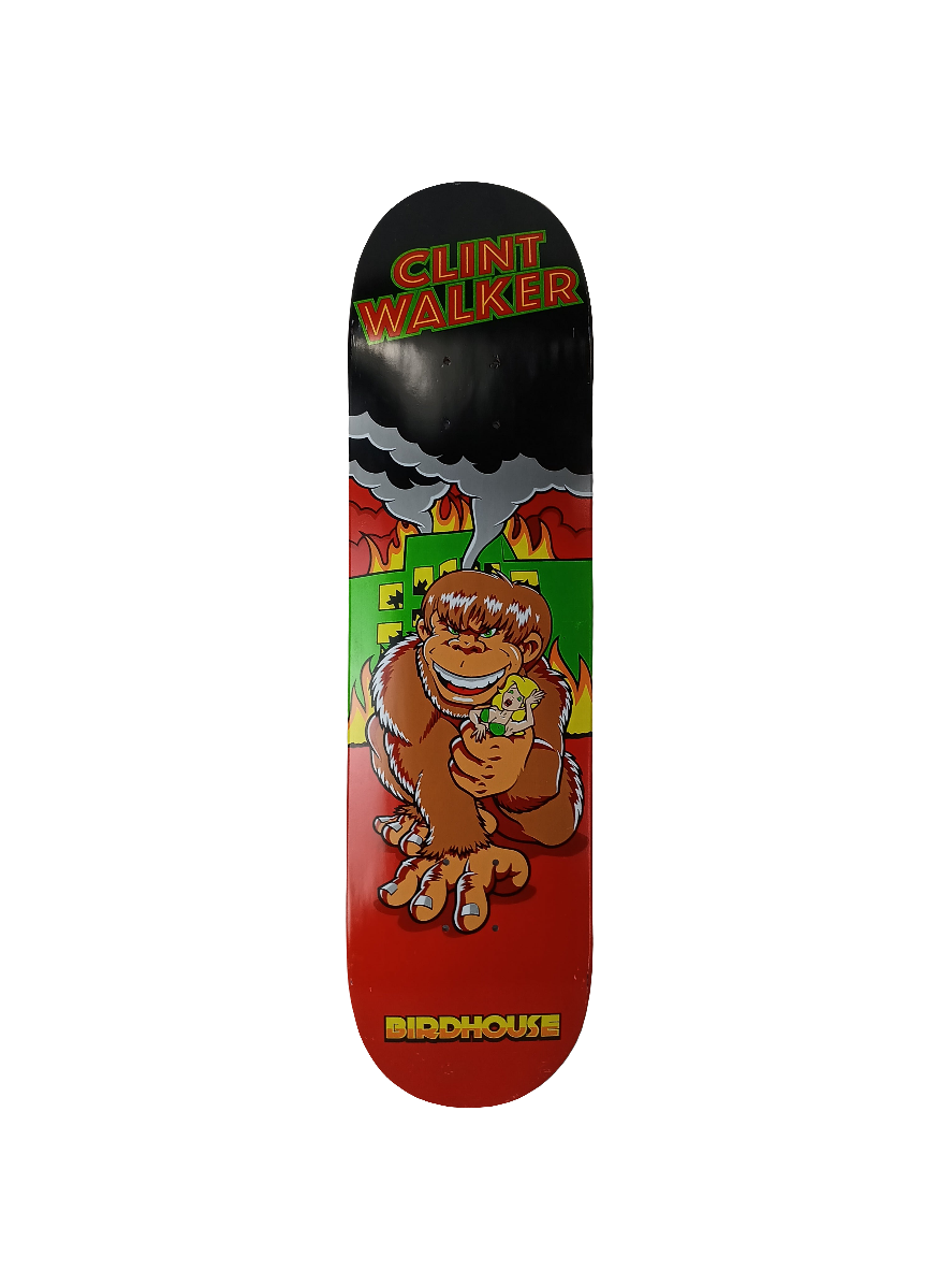 Birdhouse Clint Walker King Kong Black Yellow Red Multi Size 8.375 Vintage NOS Deck RP
