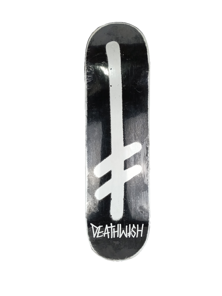 Deathwish Classic Spray Logo Black White Spray Outline Size 8.5" Vintage NOS Deck