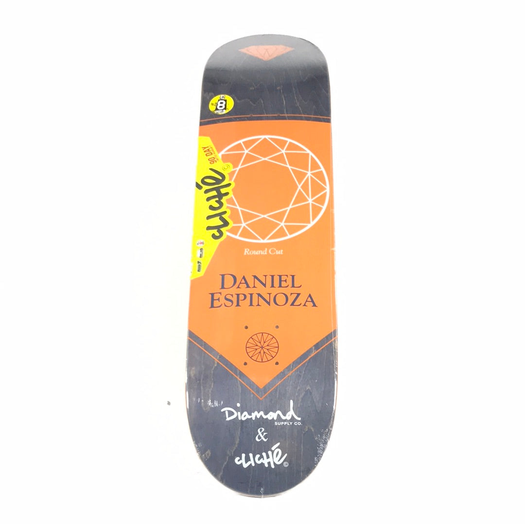 Cliché x Diamond Daniel Espinoza Round Cut Grey Size 8.0" Vintage NOS Deck