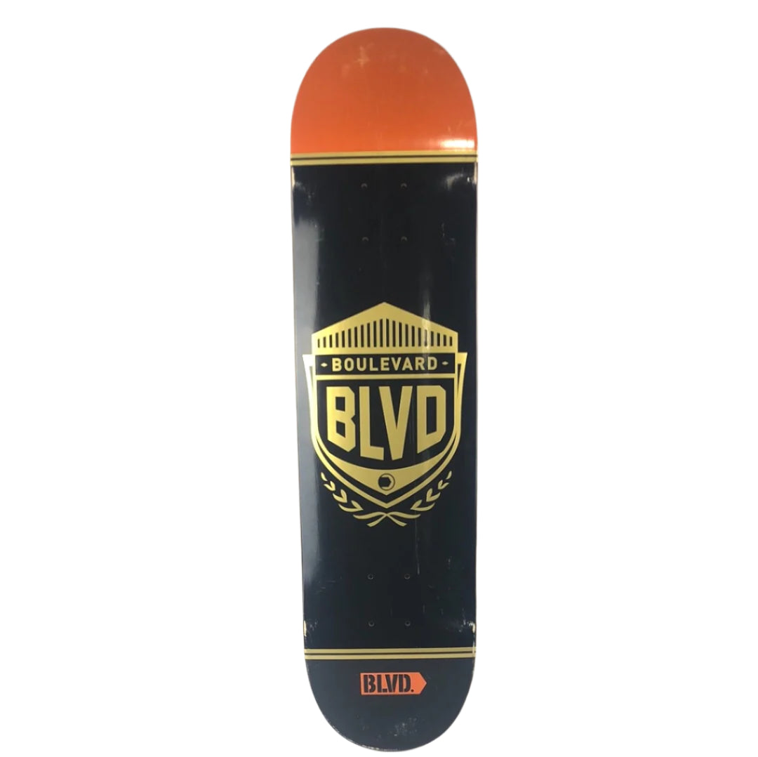 Boulevard Classic Logo Black/Gold 8'' Skateboard Deck