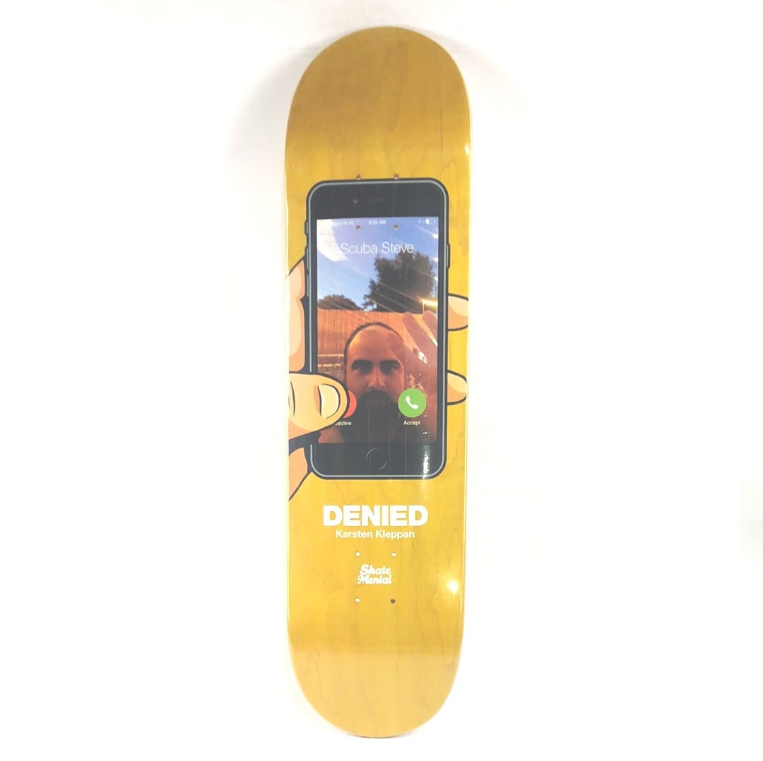 Skate Mental Karsten Kleppan Scuba Steve Denied Yellow 8.0'' Skateboard Deck