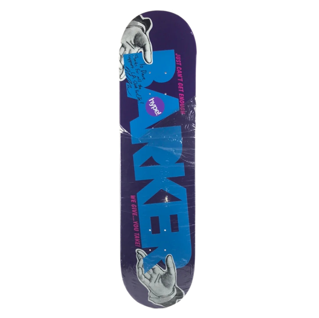 Hype Mike Barker We Give Purple/Blue Autographed Size 8.0'' Vintage NOS Deck