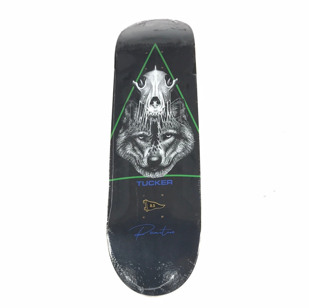 Primitive Nick Tucker Wolf Skull Black 8.5'' Vintage NOS Skateboard Deck
