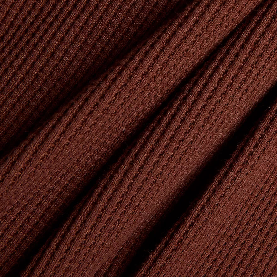 New Balance Numeric Rich Oak Waffle Knit L/s Henley