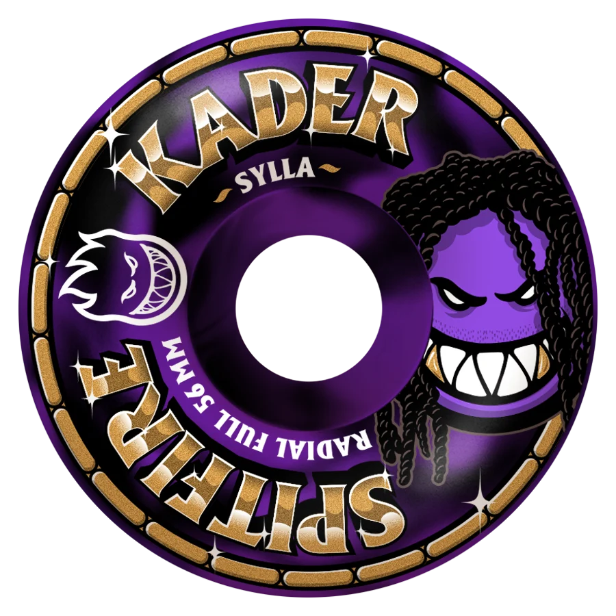 Spitfire F4 99A Kader Rolly Radial Full 56mm Black/Purple Swirl Skateboard Wheels