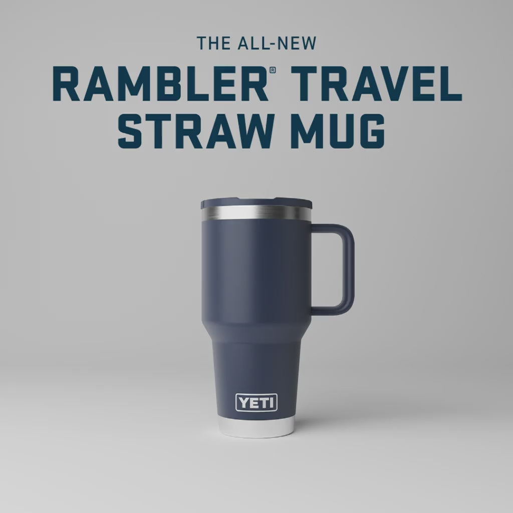 Yeti Rambler 40 oz Straw Travel Mug Rescue Red