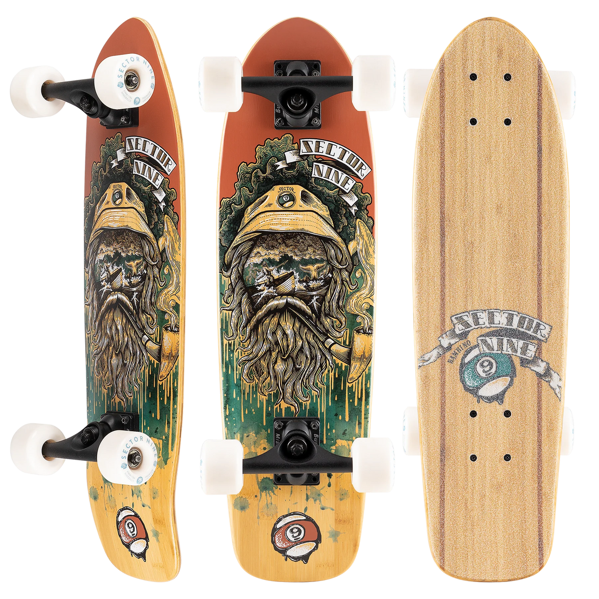 Sector Nine Bambino Skipper 26.5" X 7.5" Cruiser Complete Skateboard